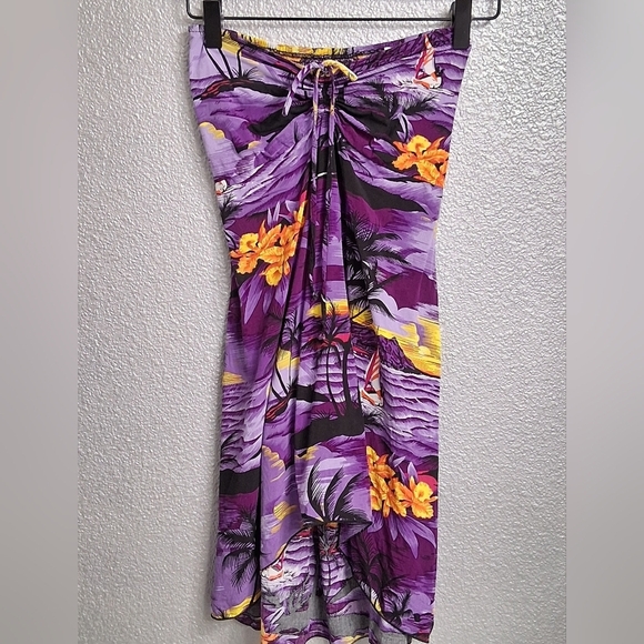 Hawaii Hangover Purple & Orange Print Dress   Size 8 - Picture 2 of 8